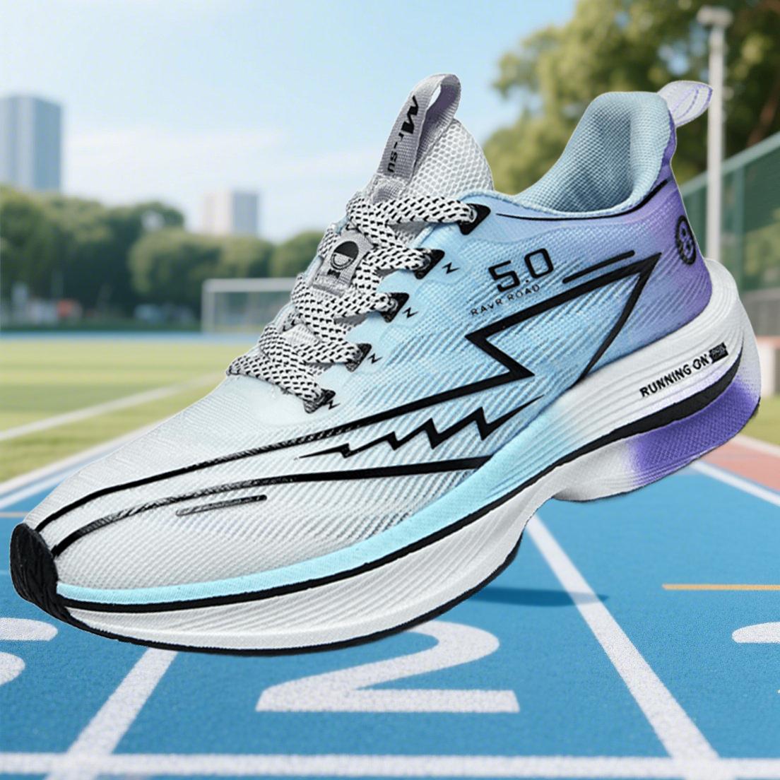 

Мужские красные гоночные кроссовки для бега Карбоновая пластина Легкая пена Ультра амортизация Дышащие Стабильные Спортивные кроссовки Пара Теннисные кроссовки Женские 45 небесно-голубой