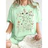 T-shirt da Donna con Stampa di Bellissimi Grappoli di Fiori Estate Oversize Manica Corta Girocollo Magliette in Cotone Y2K Top Sportivi Donna