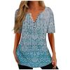 Women's Shirt Blouse Button Vintage Gradient Print Short Sleeve Casual Basic Top Pullover
