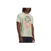 Under Armour Letter Print Crew Neck Straight Short Sleeve T-Shirt Men Tops Green 1379295-504