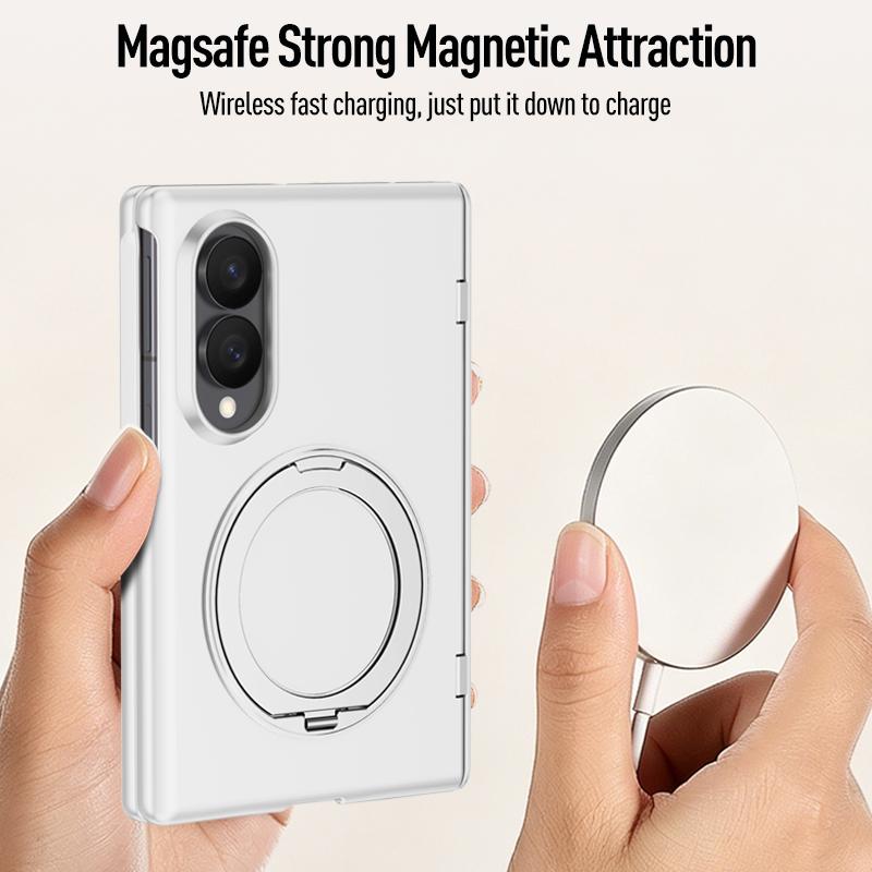 For Samsung Galaxy Z Fold 8 Case Luxury Hard Magsafe Ring Stand Magnetic Protective Back Cover for Z Fold 8 Ultra Phone Shell