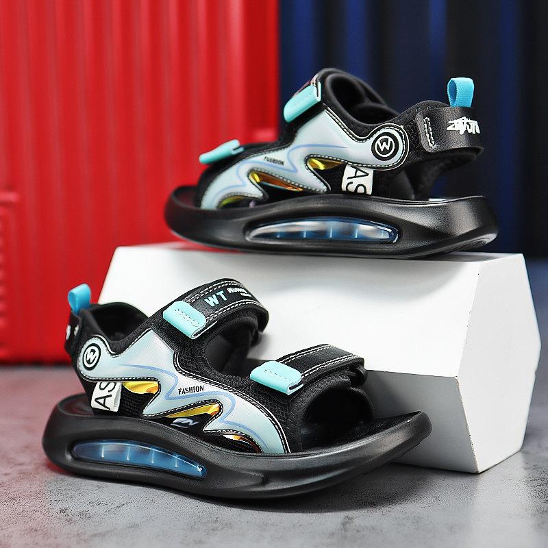 Boys sandals 24 new summer children's open-toed soft-soled non-slip air-cushioned beach shoes medium and large children's sports beach shoes