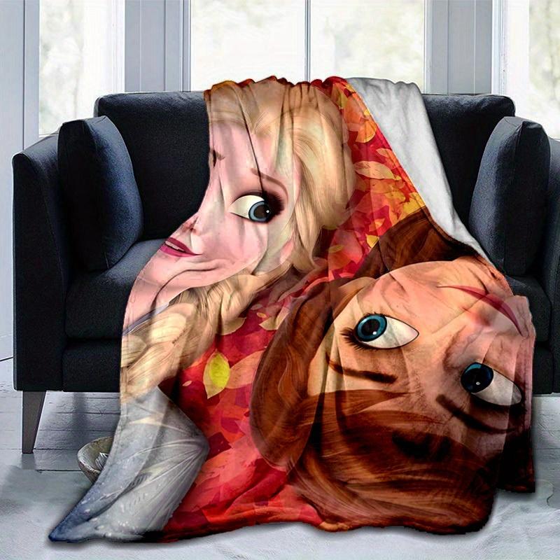 1pc Disney Frozen Elsa & Anna Selfie Throw Blanket Perfect for Home Decor, Couch Cover, Outdoor, Gift Idea, Soft Blanket for Bed, Living Room, Travel