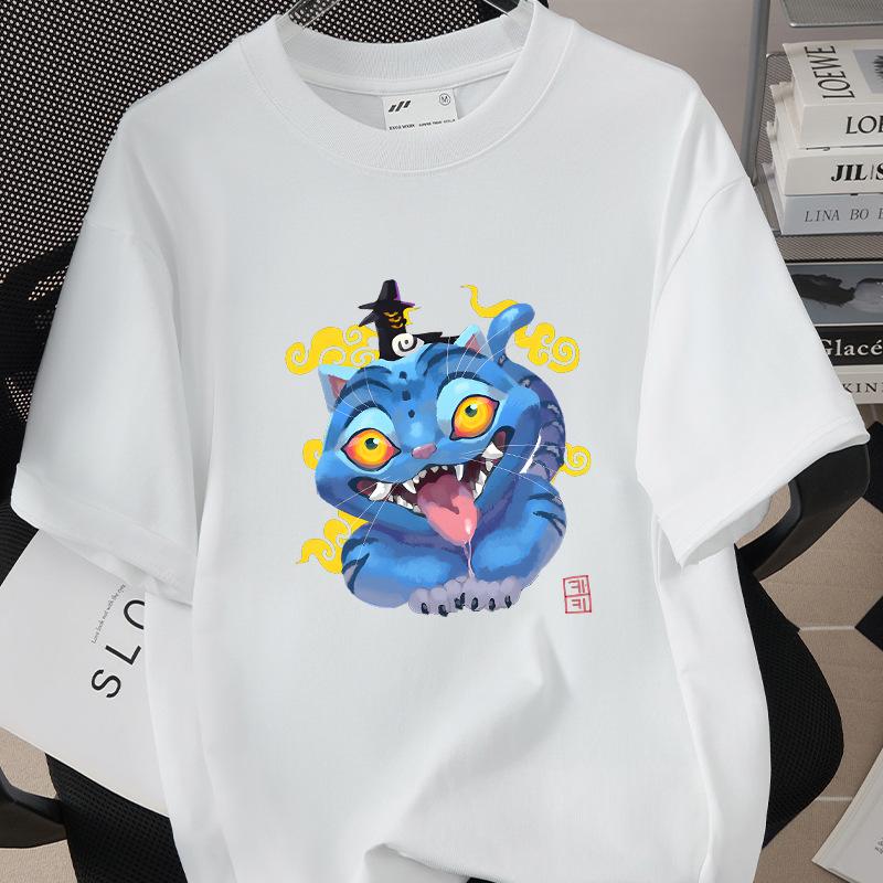 Kpop Korean Wave Witch Hunt Trendy Casual Short Sleeved Printed T-shirt 5988