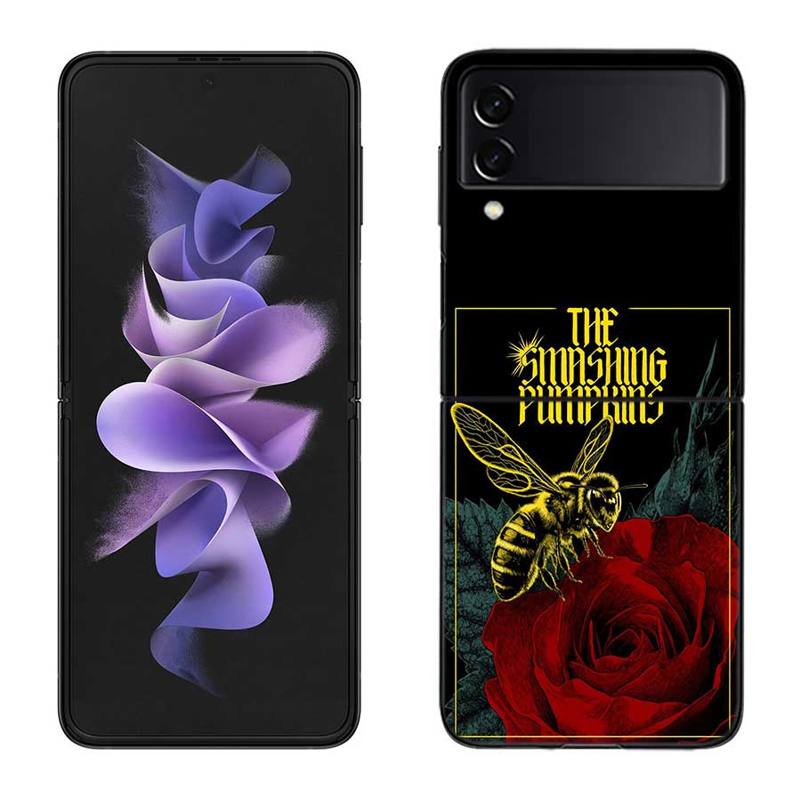 Rock The Smashing Pumpkins Phone Case For Samsung Z Flip 7 6 5G Galaxy Z Flip 5 4 3 Black Hard Cell Cover Luxury PC Shell Coque