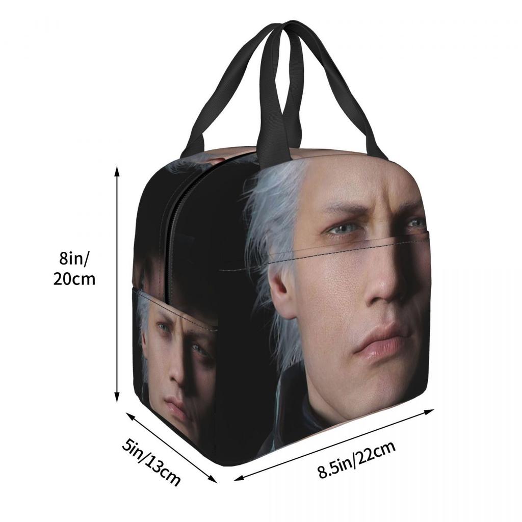 Devil May Cry 5 - Vergil Poster Insulated Lunch Bag for Kids School Cooler Thermal Food Box Tote Portable Lunch Boxes Container
