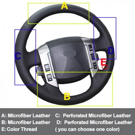 Hand Sewing Car Steering Wheel Cover Wrap For Land Rover Discovery 3 2005-2009