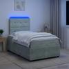 LED Box Spring Bed with Mattress Light Gray 120 X 200 Cm Velvet