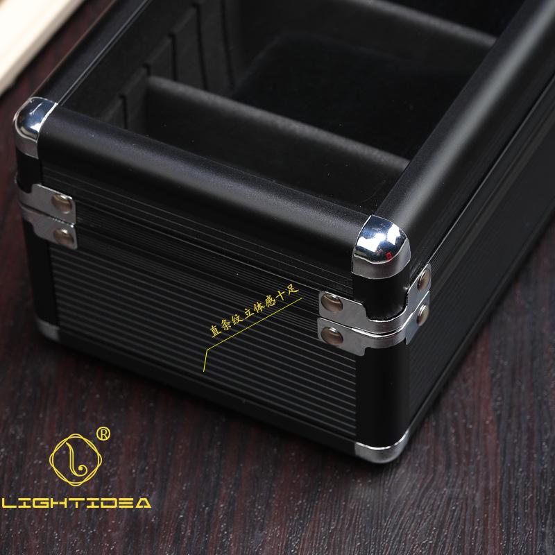 Aluminum Alloy Watch Box with Transparent Lid, 5 Slots, Multiple Colors