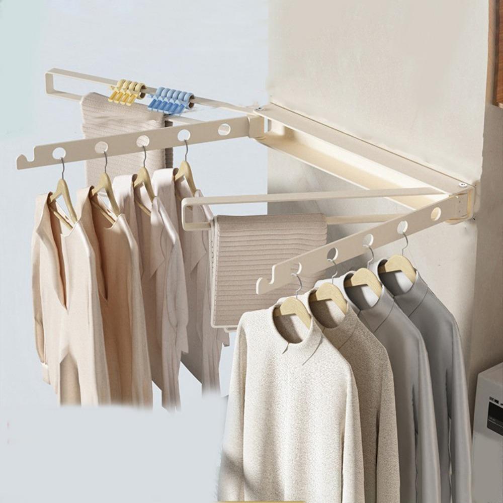 Wall Mounted Invisible Drying Racks Pull Type Clothing Drying Rack  Indoor
