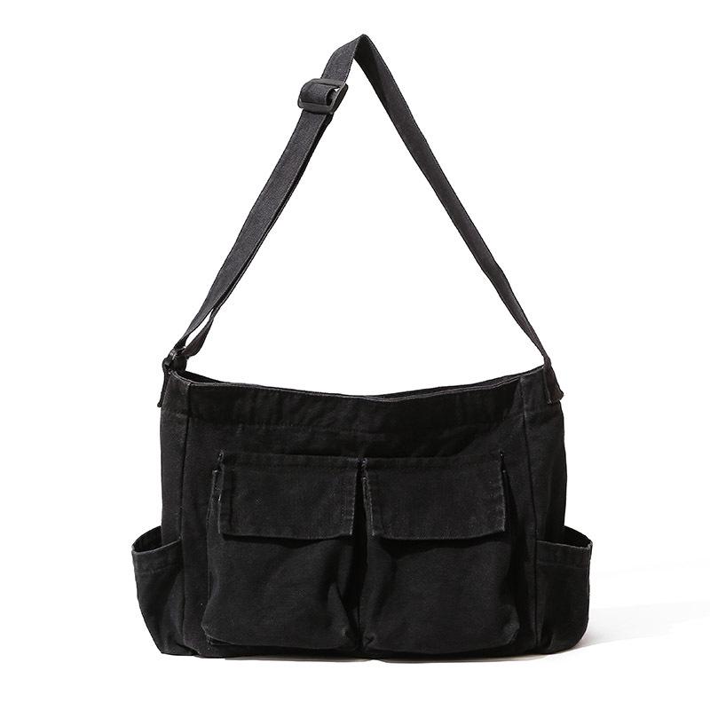 

2023 Холщовая сумка большой вместимости в корейском стиле - Женский рюкзак через плечо, мессенджер и кроссбоди