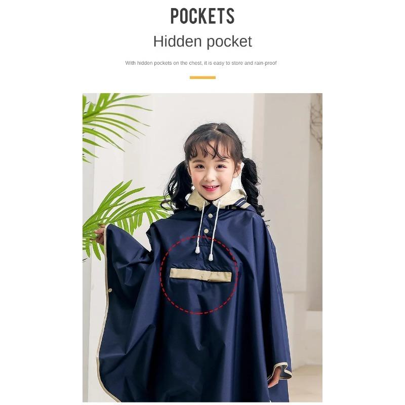 Imperméable pour enfants Style Cape Sacs d'école Version coréenne avancée Poncho pour enfants à l'école Imperméable pour faire du vélo
