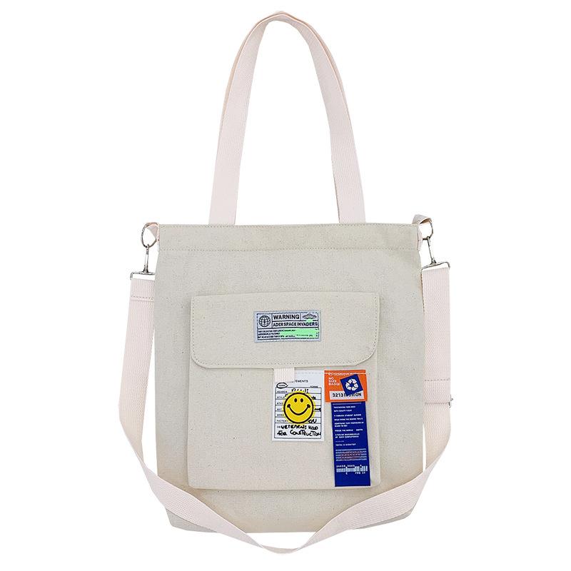 Crossbody Bag Fashionable And Simple Casual Canvas Bag Literary And Fresh Women'S Bag Student Large-Capacity Shoulder Bag