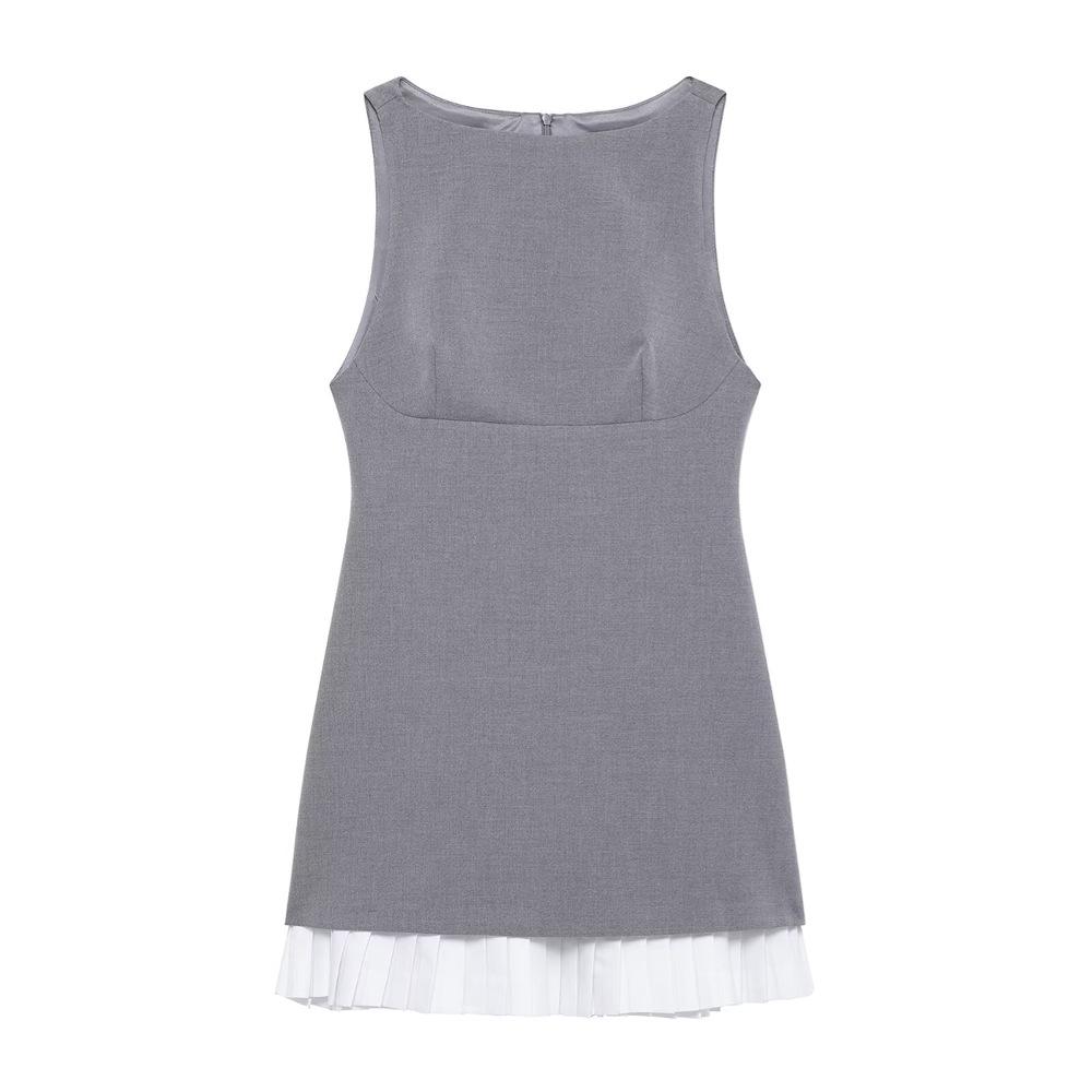 

2025 Spring Women s Slim Fit Poplin Patchwork Dress – Sweet and Simple Design M