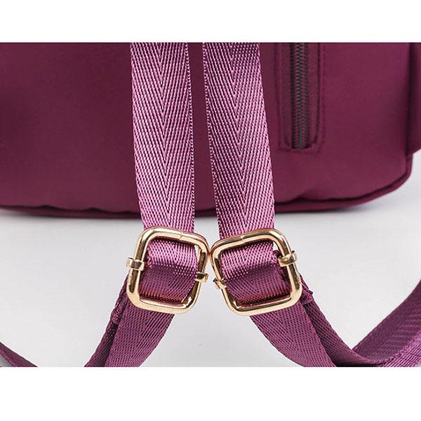 Women Solid Color Zipper Backpack Anti-theft Single Shoulder Bag Versatile Messenger Bag Daisy Embroidery Holiday Backpack