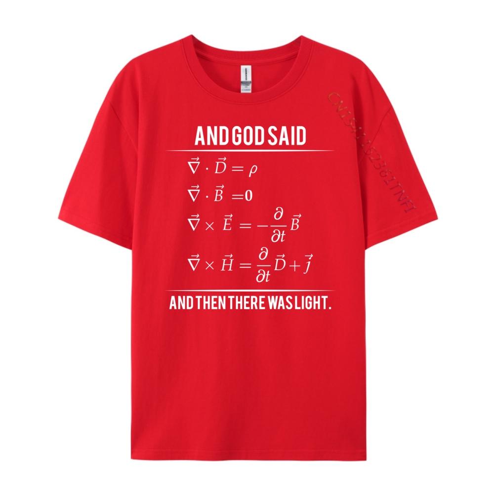 God Said Maxwell Equations And Then There Was Light Graphic Tee Shirt Sale Vintage Shirts Fashionable and Trendy Tees S