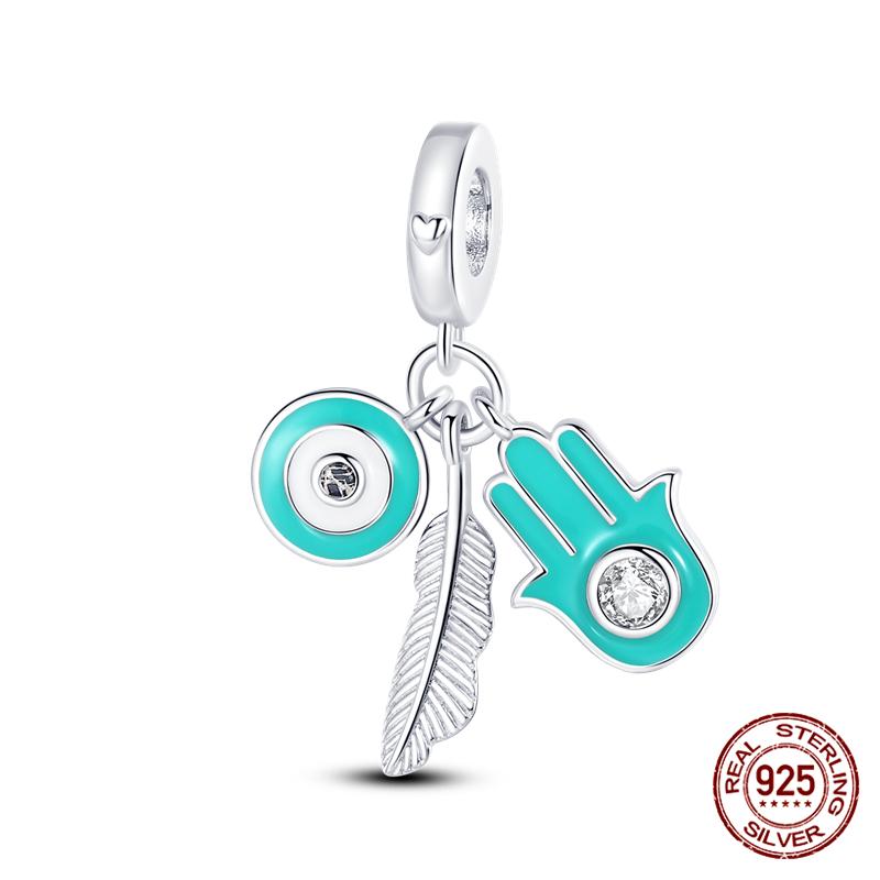 100% Genuine 925 Sterling Silver Ocean Collection Seashell Turtle and Heels Charm Beaded for Original  Bracelet Bracelet