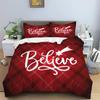 2024 Christmas Duvet Set Red Festive Atmosphere Decoration Single/double One Quilt Cover Two Pillowcases
