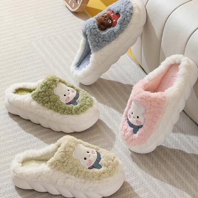 Νέες γυναικείες γυναικείες βαμβακερές παντόφλες Little Sheep Cartoon Εσωτερική χοντρή σόλα Οικιακή ζεστασιά και παχύρρευστα παπούτσια για άνδρες το χειμώνα