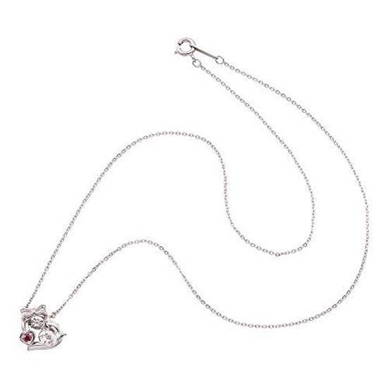 White Clover Kuromi Dancing Stone Necklace Heart Sanrio Pendant Silver SAKU-N052RD Women