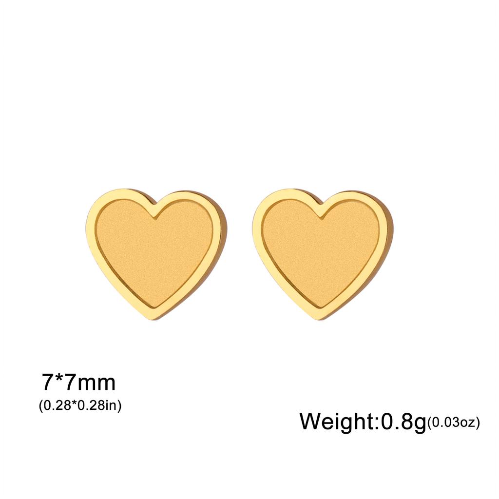 Lucktune Heart Stud Earrings Women Stainless Steel aros mujer Love Cutout Piercing Earrings Trend Kpop Jewelry Gift New