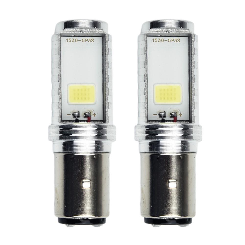 White Bulbs BA20D Headlight Bulbs 2pcs/kit 6W Conversion