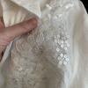 Womens White Floral Embroidered Loose Long-Sleeve Button-Down Shirt