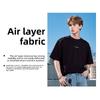 New casual short-sleeve men's summer T-shirt with detachable shoulder buttons, simple embroidery, and loose fit