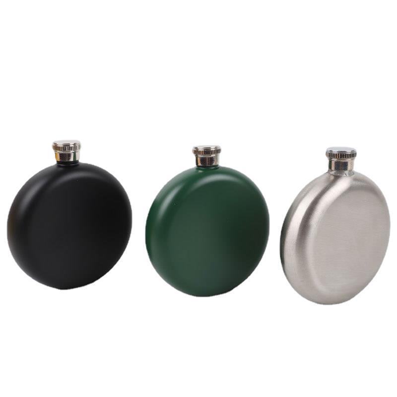 Round 5oz Stainless Steel Hip Flask Paint Whiskey Wine Bottle Alcohol Liquor Pocket Flagon Colorful