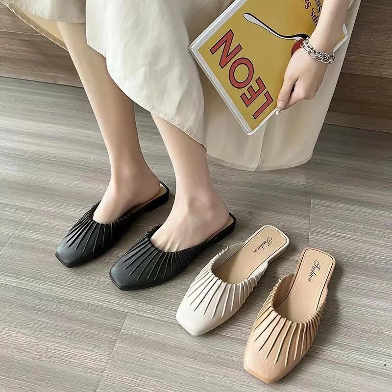 Fashion Sandals for Women Outdoor Slipers New Summer Versatile Slim Heel Square Toe Sandals Outer Wea Slippers Shoes for Women Zapatos