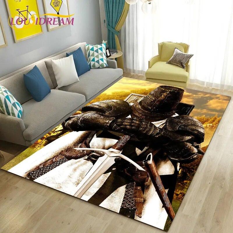 Cavalier Knight Templar Crusaders Game Area Rug Large,Carpet Rug for Living Room Bedroom Sofa Doormat Kitchen,Non-slip Floor Mat