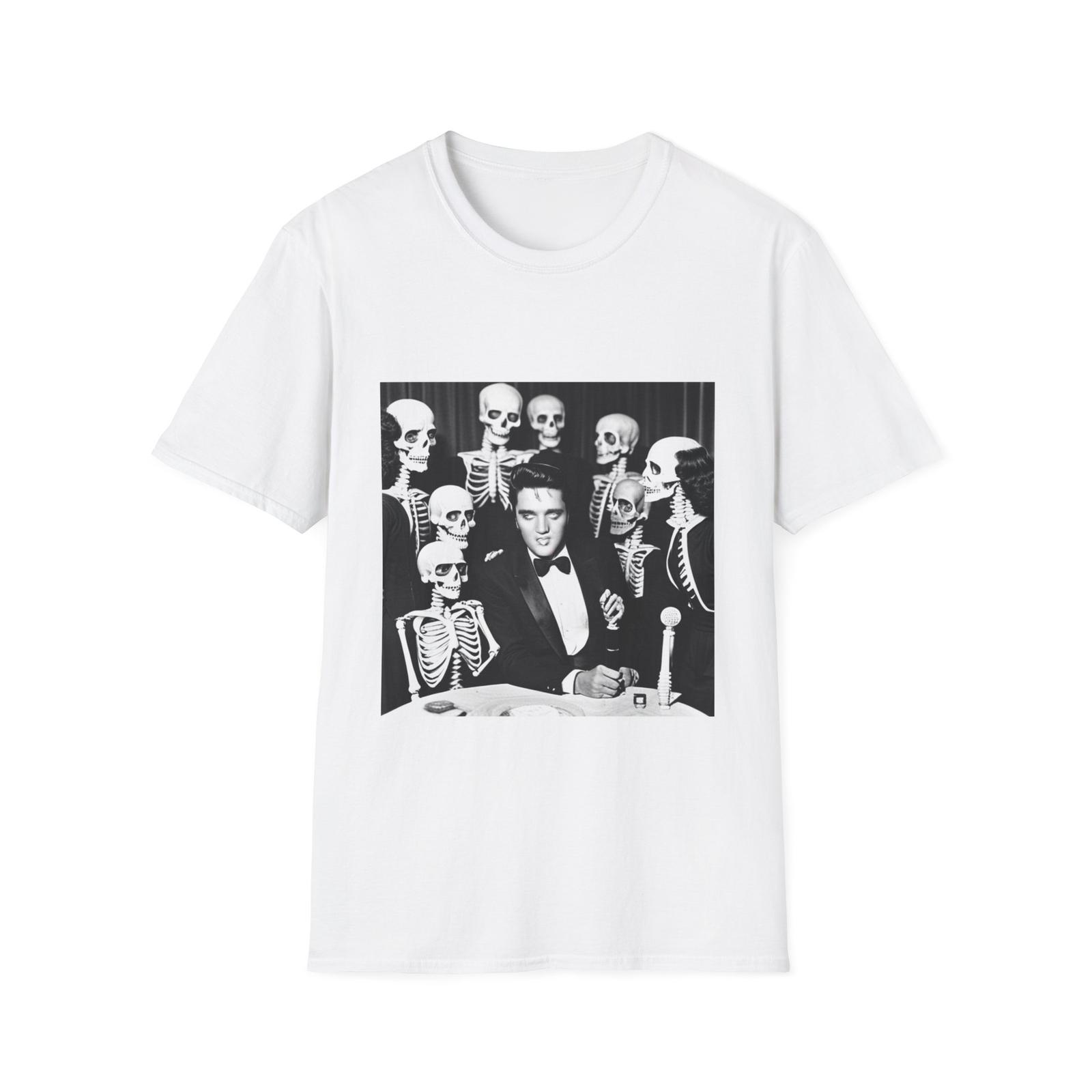 Elvis Skeleton Unisex Softstyle T-Shirt S