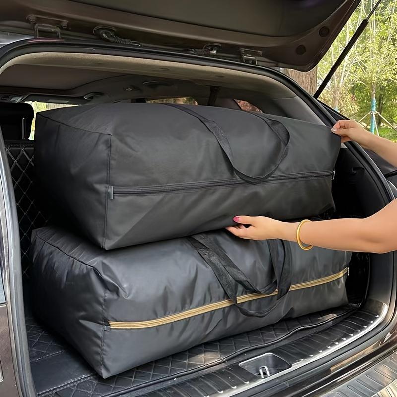 1pc Extra Large Heavy-Duty Storage Bag - Durable Black Duffle with Double Zippers & Reinforced Handles for Moving, Traveling, and Dorms