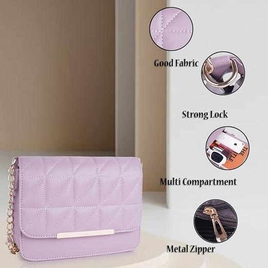 PLANX Synthetic Leather Classy Design Cross Body Sling Bag For Girls/Women's (Black)