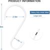 4 Pack Large White Stylish Non Slip Rust Resistant Heavy Duty Metal Steel S Hooks, 6 inch Vinyl Coated, Hanging Closet Kitchen Garage Bathroom