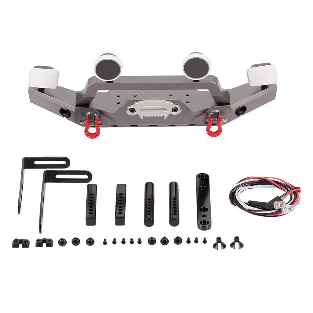 -4 Metal Front Bumper with 2 Led Lights for 1Celsius10 RC Crawler    4 Sport 82024
