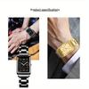 Square Men's Watch Steel Strap Business Gold Hands Men's Quartz Watch, Men's Gifts