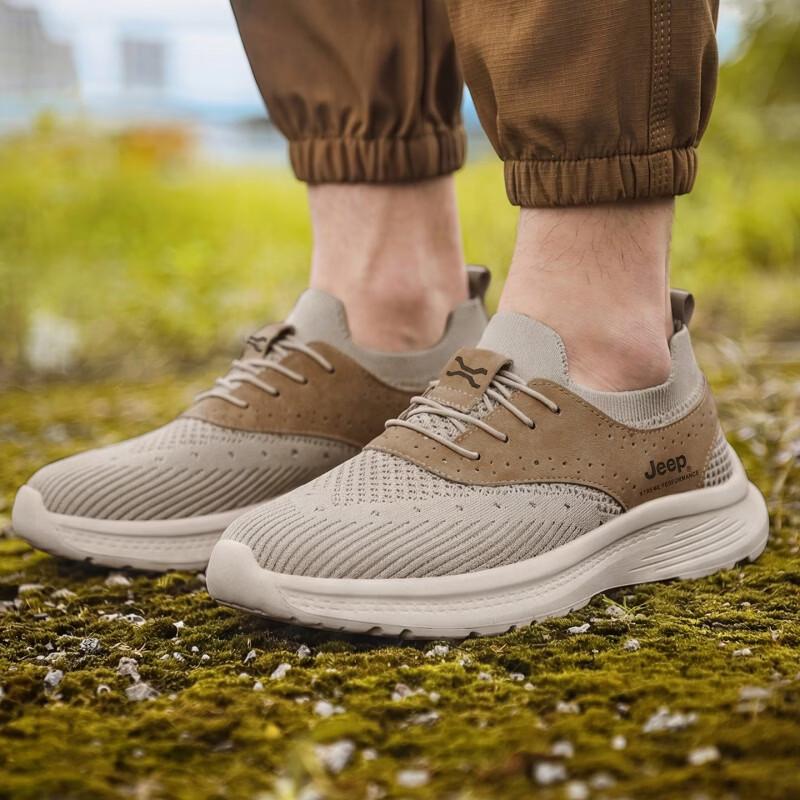 Jeep Men s City Life Series Outdoor Lightweight Breathable Casual Hiking Shoes P610912093 39 песочный