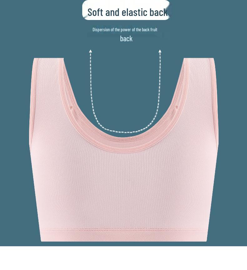 Women's Cotton Vest-Style Bra for Middle-Aged & Elderly: Lightweight Summer T-Shirt Underwear
