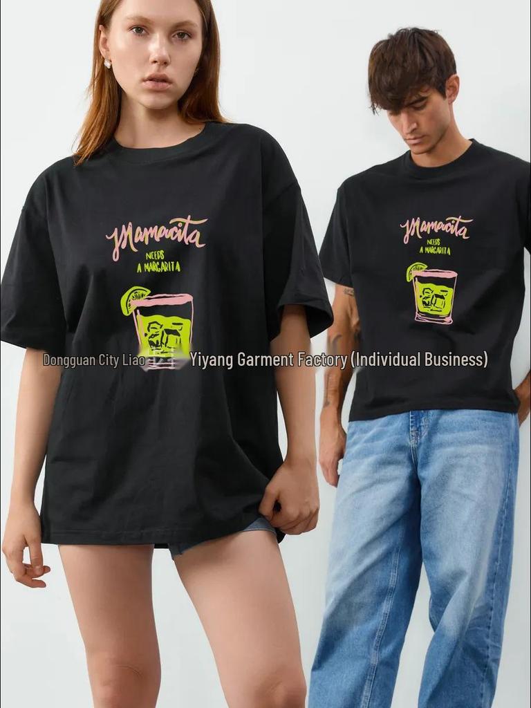 100% Cotton Oversized Short-Sleeve T-shirt: Stylish, Comfortable, American-Style for Women