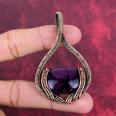 Star Amethyst Pendant Copper Wire Wrapped Jewelry Natural Gemstone Pendant Handmade Copper Pendant Wonderful Wire Wrap Pendant Wedding Gifts