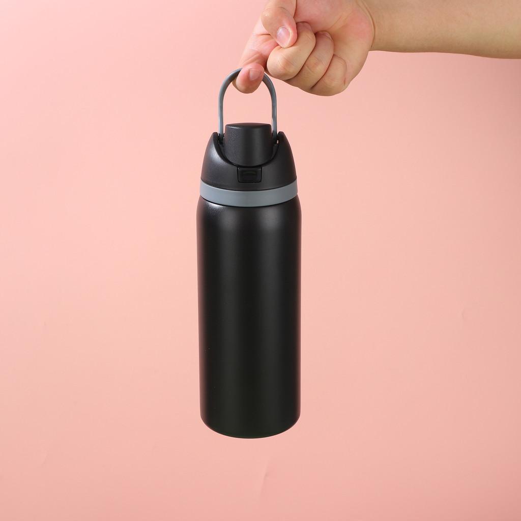Double Drinking Fruit Cup 304 Stainless Steel Insulated Bottle With Lock For Sports And Travel