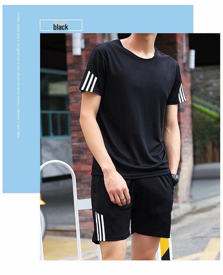 Men's Lightweight Summer Casual 2-Piece Set: Short-Sleeved Shirt & Shorts for All Ages (Plus Sizes Available)