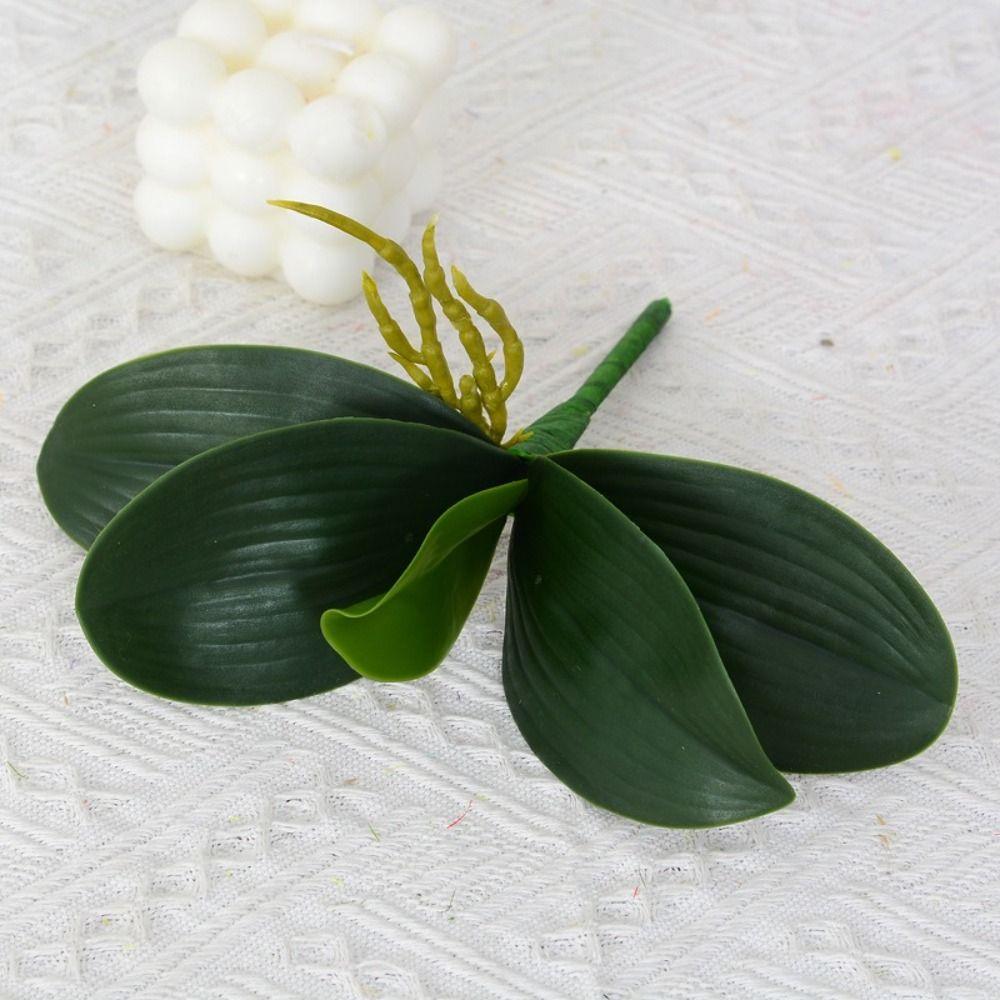 Green Artificial Plant Plastic Plastic Leaves Simulation Plant Real Touch Orchid  Home Decor