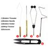 Fly Tying Tools Combo Kit Fly Tying Vise Bobbin Holder Threader Needle Whip Finisher Scissors