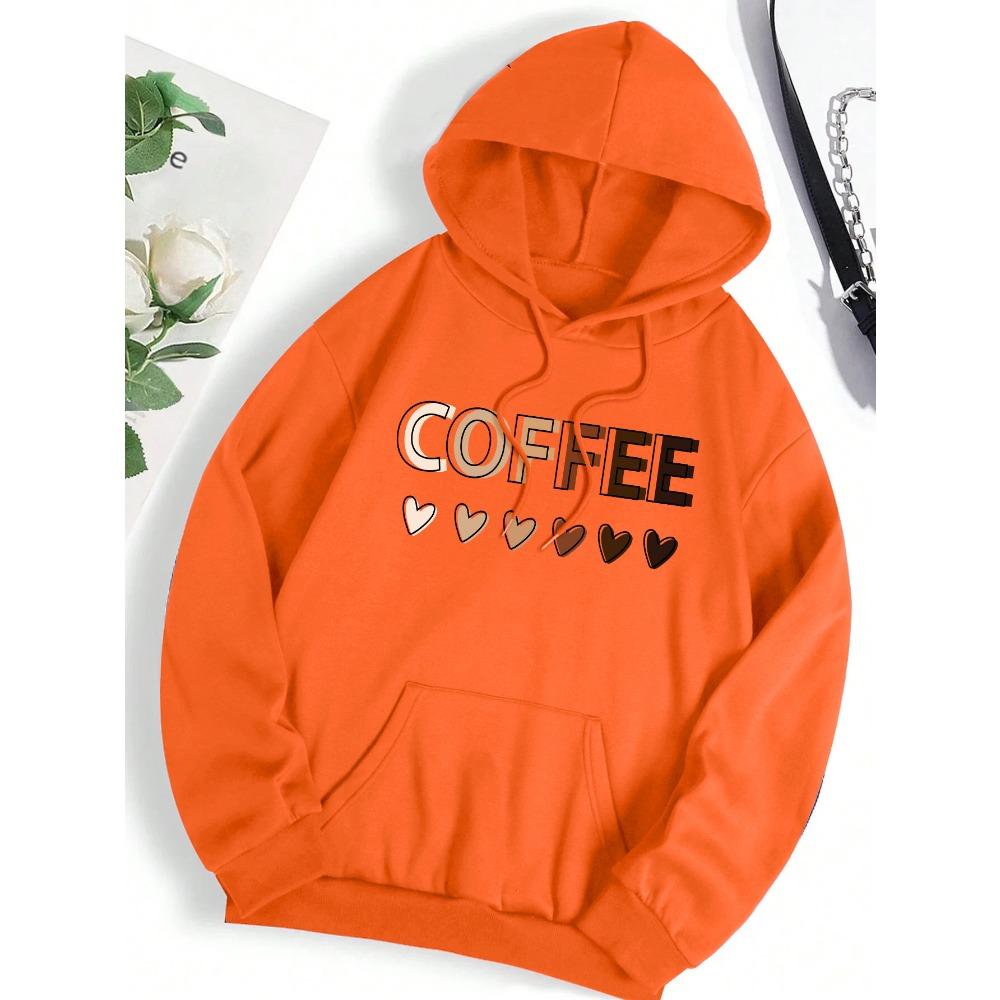 Love Coffee Funny Letter Graphic Printing Hoody Woman Fashion  Sweatshirt Casual S-6XL Hooded Autumn Oversized Clothing