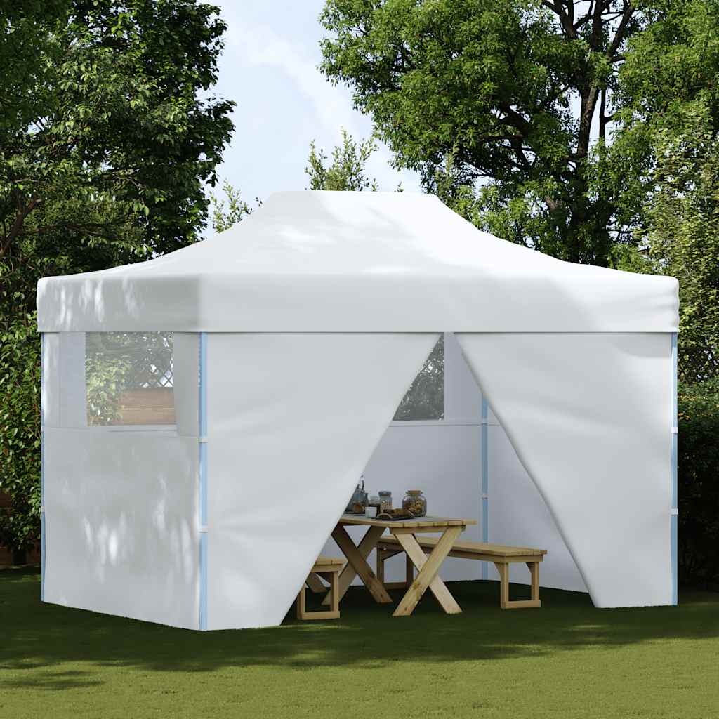 vidaXL Pro Party Tent Foldable with 4 Side Walls 280x410x315 Cm Steel White