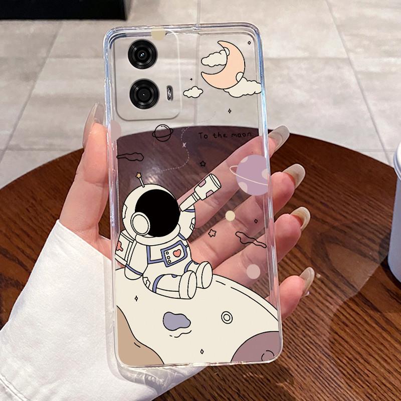 Jelly Casing For Motorola Moto G24 / Moto G24 Power Clear Silicone Soft TPU Back Cover Cute Cat Rabbit Heart Protective Case