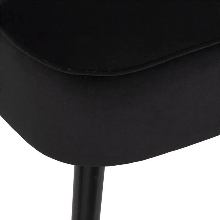 Naova Atmosphera Velvet Armchair with Golden Legs - Black