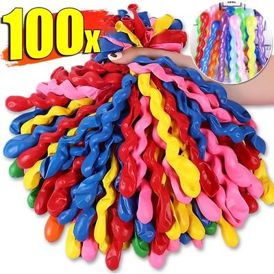 Lote de 100 globos de látex retorcidos en espiral, gruesos y largos, para decoración de fiestas navideñas, festivales, bodas y cumpleaños.